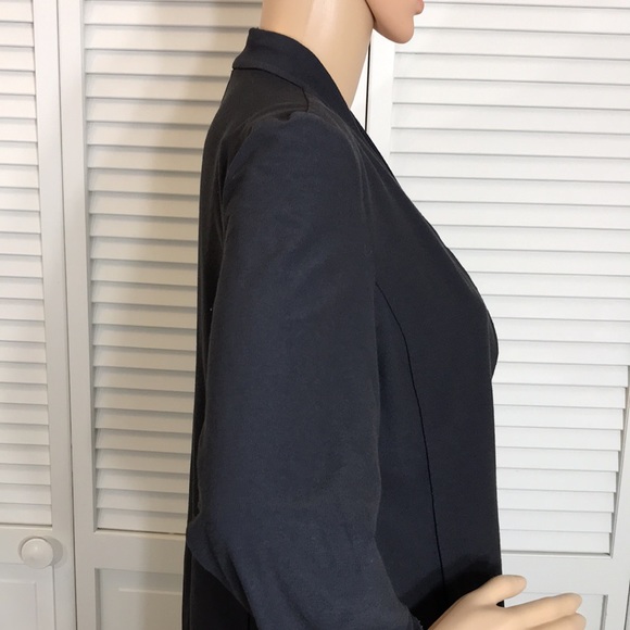 EILEEN FISHER Stretch-Crêpe Dark Gray Cardigan Medium Petite - Picture 5 of 12